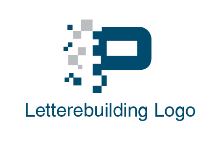 letter p pixels logo