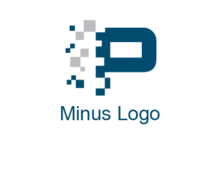 letter p pixels logo