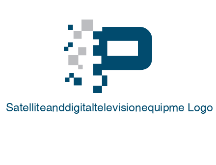 letter p pixels logo