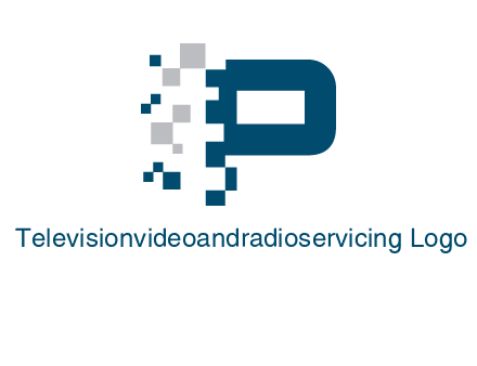 letter p pixels logo