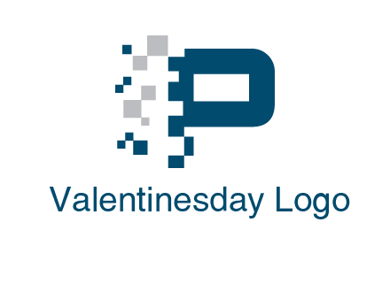 letter p pixels logo