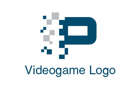 letter p pixels logo