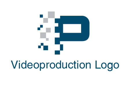 letter p pixels logo
