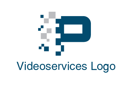 letter p pixels logo
