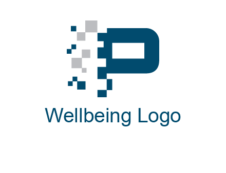letter p pixels logo