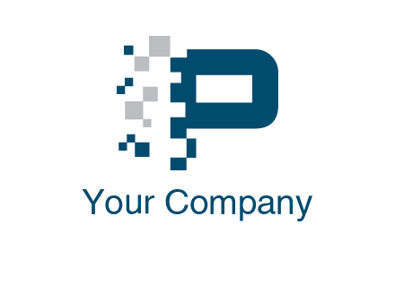 letter p pixels logo