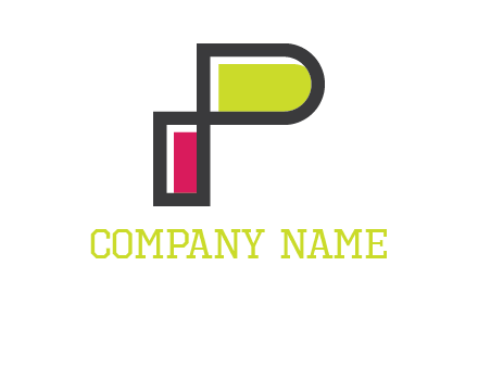 geometric letter p Logo