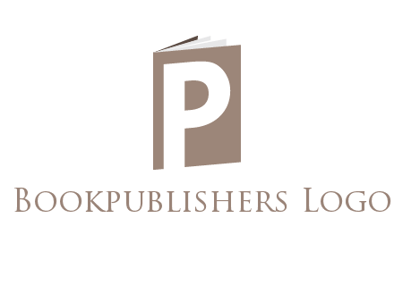 Letter p in front of book logo