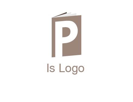 Letter p in front of book logo
