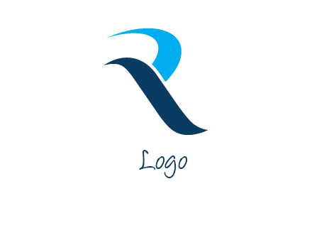 waves on letter R logo