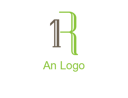 Number one and letter R logo