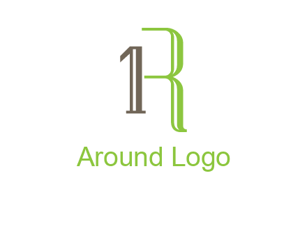 Number one and letter R logo