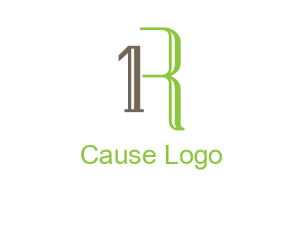 Number one and letter R logo