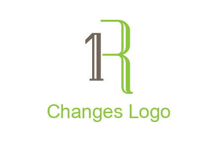 Number one and letter R logo