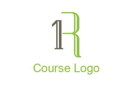 Number one and letter R logo