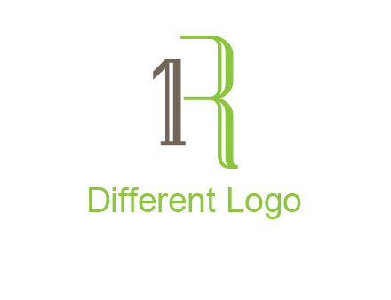 Number one and letter R logo
