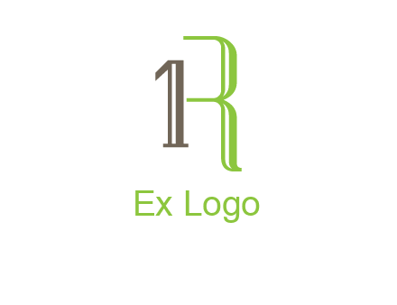 Number one and letter R logo