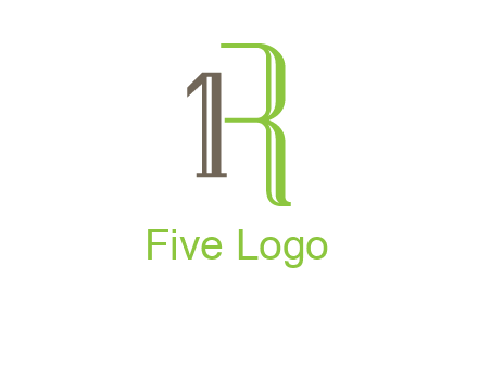 Number one and letter R logo
