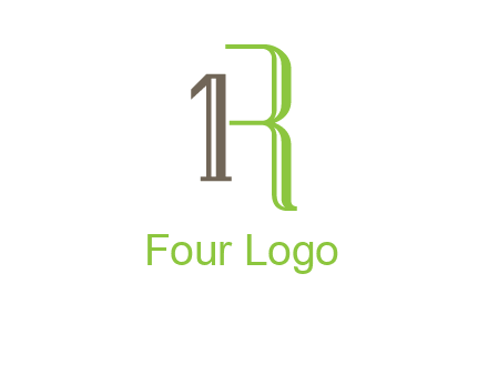 Number one and letter R logo