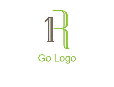 Number one and letter R logo