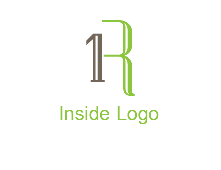 Number one and letter R logo