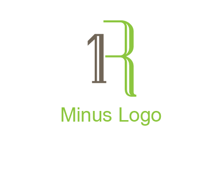 Number one and letter R logo