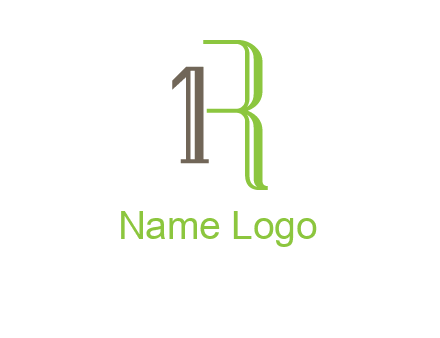 Number one and letter R logo