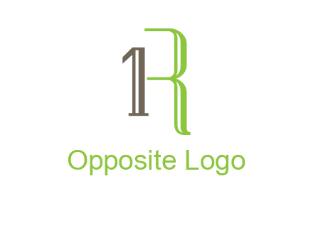Number one and letter R logo