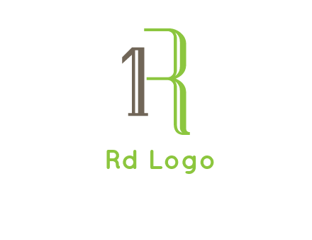 Number one and letter R logo