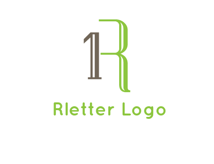 Number one and letter R logo