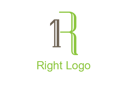 Number one and letter R logo
