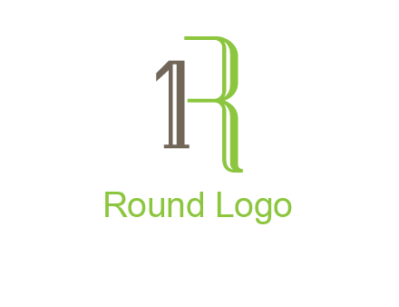 Number one and letter R logo