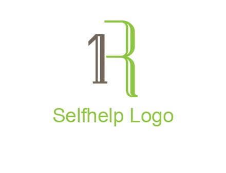 Number one and letter R logo