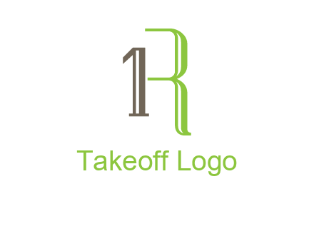 Number one and letter R logo