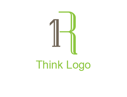 Number one and letter R logo