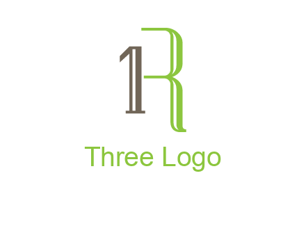 Number one and letter R logo