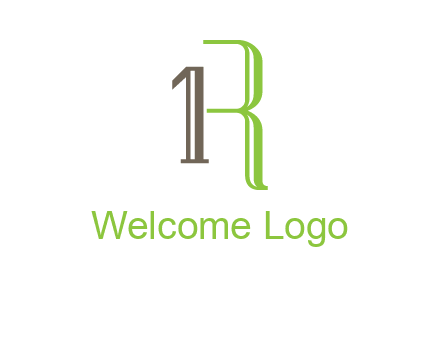 Number one and letter R logo