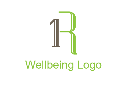 Number one and letter R logo