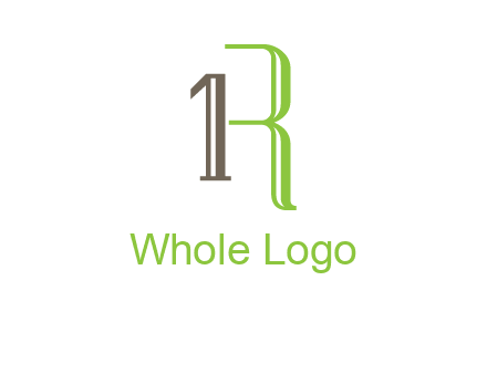 Number one and letter R logo