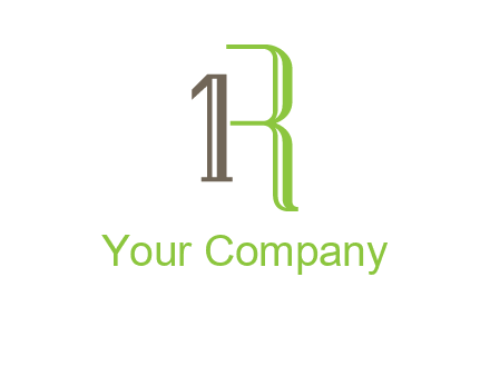 Number one and letter R logo