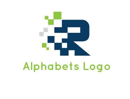 letter R pixels logo