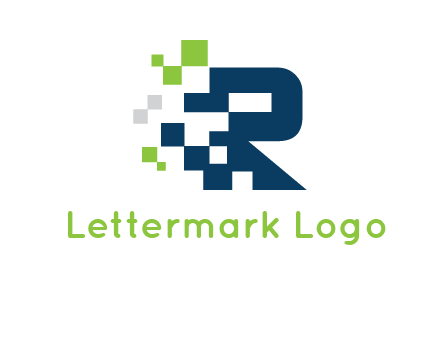 letter R pixels logo