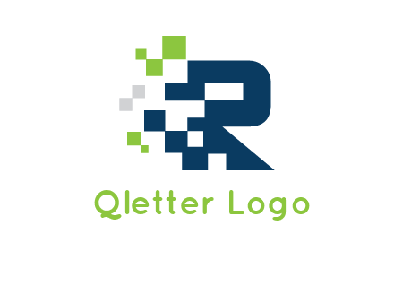 letter R pixels logo