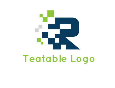 letter R pixels logo