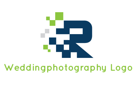 letter R pixels logo