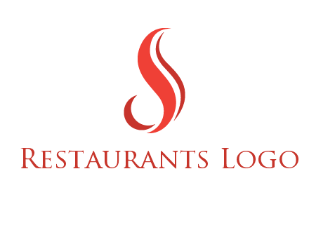flame in Letter s shape logo