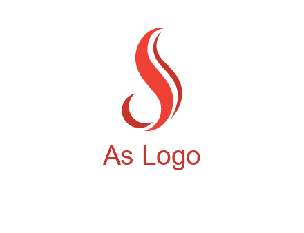 flame in Letter s shape logo