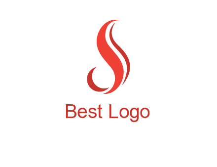 flame in Letter s shape logo