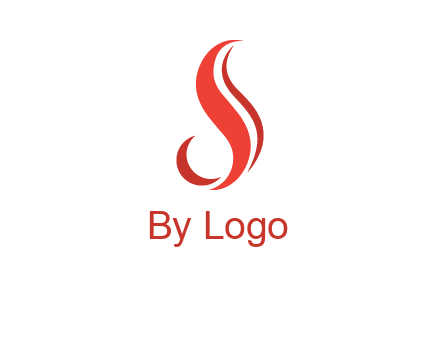 flame in Letter s shape logo