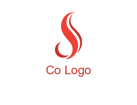 flame in Letter s shape logo